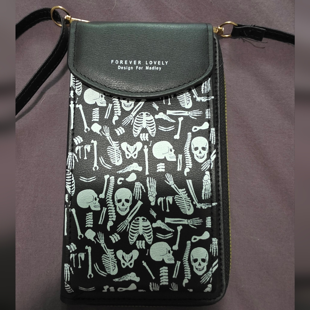 Forever Lovely Skeleton Print Crossbody Purse